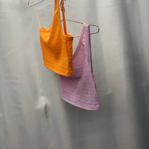 Two American Eagle Ribbed Crop Tops - Picture 2 of 9